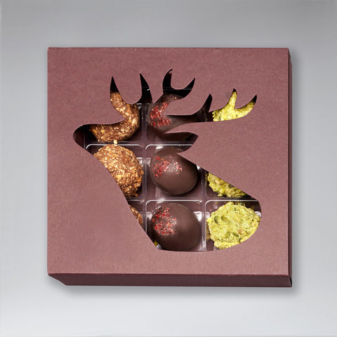 Weihnachtliche Pralinen - 9 handgefertigte Pralinen