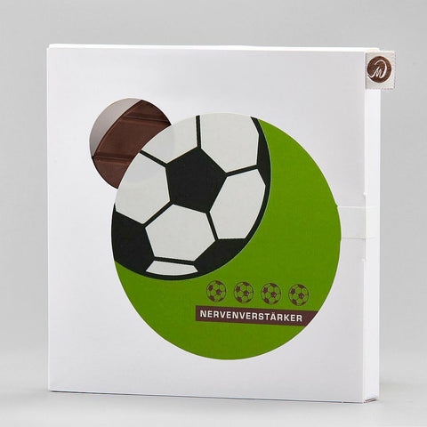 Quartett Fussball - handgeschöpfte runde Schokolade
